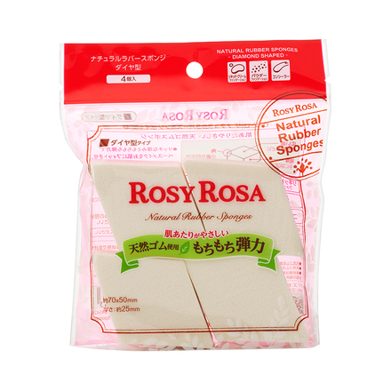 Natural Rubber Sponges Diamond Shaped 4P / ROSY ROSA
