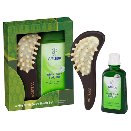 White Birch Curve Brush Set / WELEDA