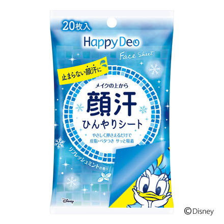 Happy Deo不脱妆凉感洁面湿巾 (爽快薄荷) / Mandom | 曼丹