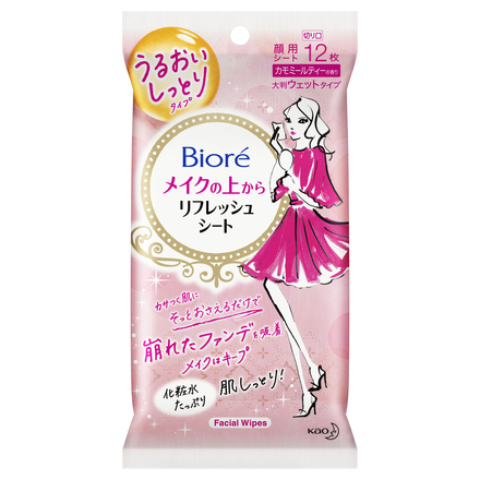 Refreshing Wipes For Use Over Makeup (Moisturizing Type) / Bioré